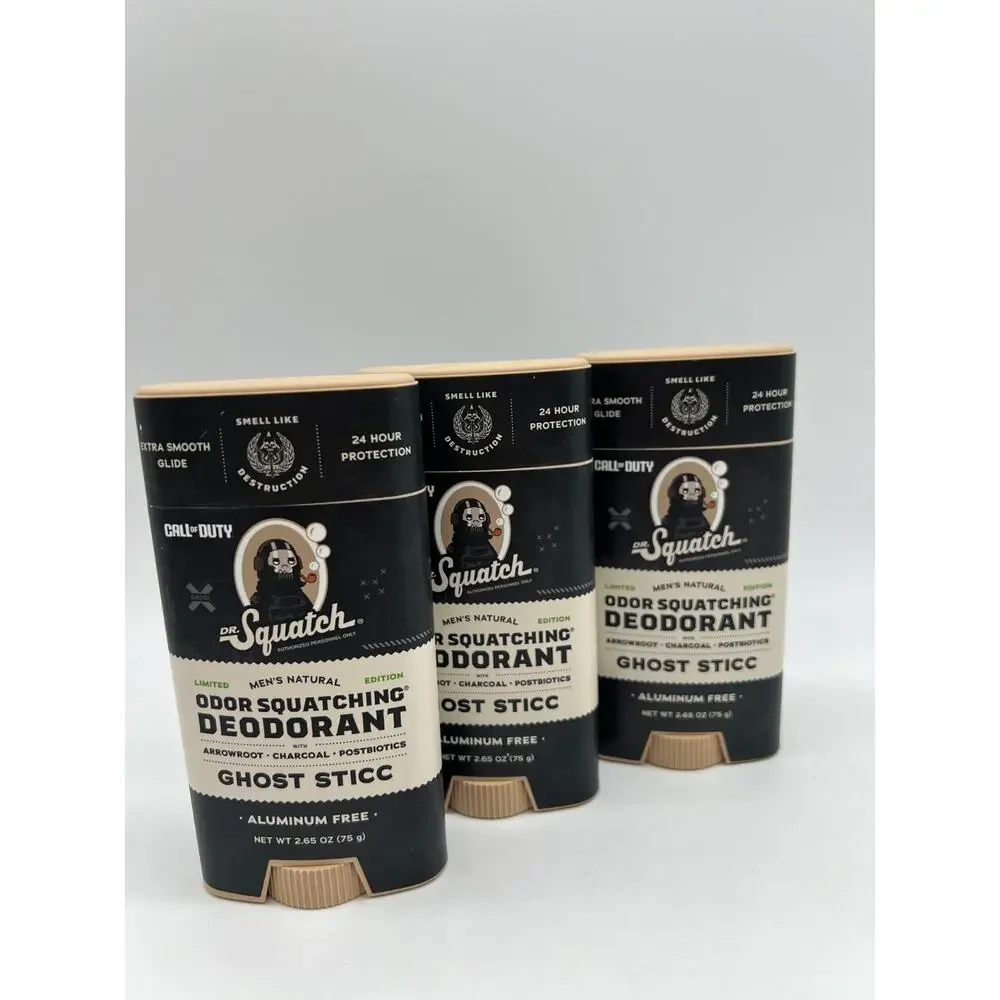 Dr Squatch Ghost Sticc Deodorant Limited Edition Call Of Duty Lot of 3